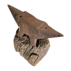 19th Century Blacksmith's Anvil On The Original Tree Stump Pedestal thumbnail 1