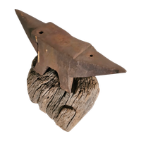 19th Century Blacksmith's Anvil On The Original Tree Stump Pedestal