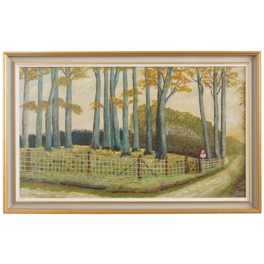 Painting „the Road To The Forest”, Scandinavian Design, 1960s 1
