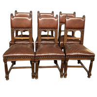 Stoelen In Renaissancestijl. Eikenhout. Leer.