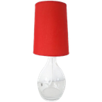 Retro Lamp Glazen Voet Met Oranje Kap Schemerlampje thumbnail 1