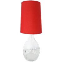 Retro Lamp Glazen Voet Met Oranje Kap Schemerlampje