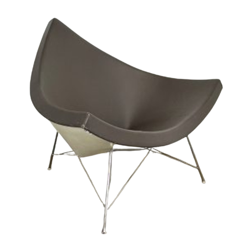 Iconische Vitra Coconut Chair – Modernistisch Design In Grijs Leer