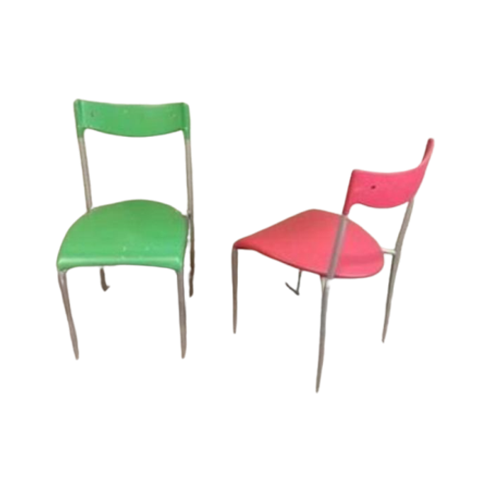 Set Van 2 Vintage Design Italiaans Stoelen Eetkamerstoelen 1
