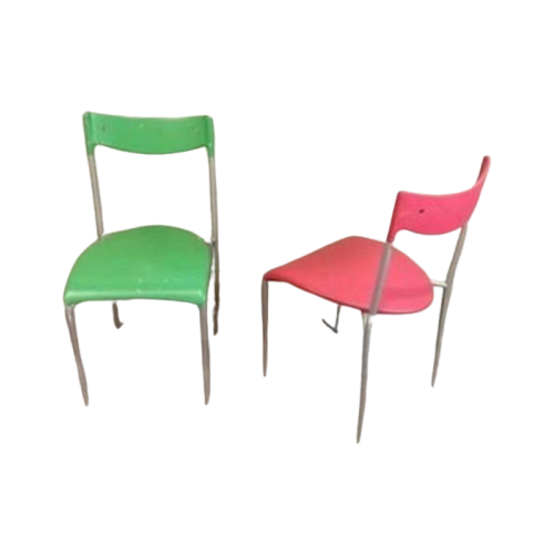 Set Van 2 Vintage Design Italiaans Stoelen Eetkamerstoelen