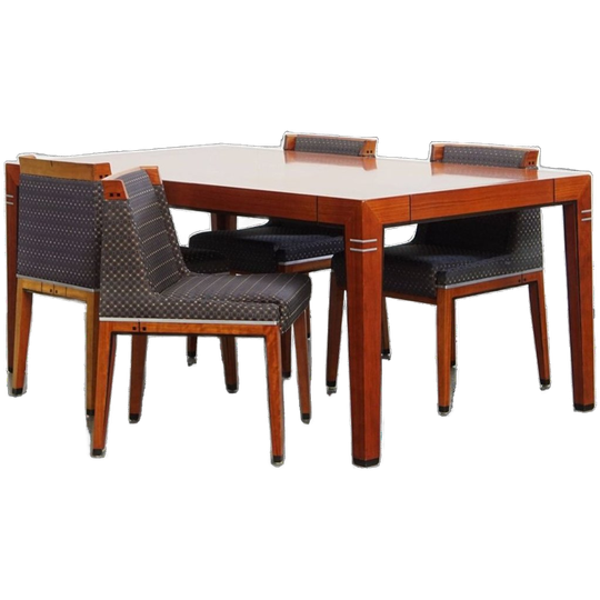 Prachtige Art Deco Set Bestaande Uit Een Eettafel En 4 Eetkamerstoelen Van Schuitema 1
