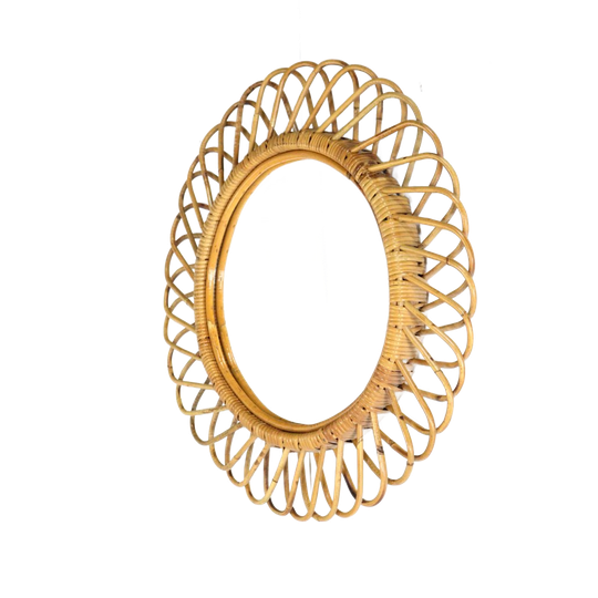 Franco Albini Rotan Spiegel Vintage 1