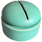 Unieke Vintage Mobach Turquoise Keramiek Dekselpot / Dekseldoos thumbnail 1