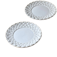 Vintage Portugese White Basket Weave Plate