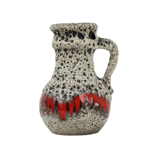 Prachtige Fat Lava Design Vaas West Germany Aardewerk Scheurich Lora 496-18 1
