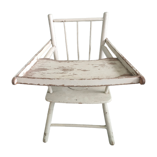 Kinderstoel Vintage Antiek Wit 1