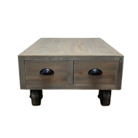 Industriële Verrijdbare Salontafel Of Planten-Koffietafel Met 4 Lades