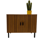 Vintage Kastje Compact Plak Fineer Jaren 70 Design thumbnail 1