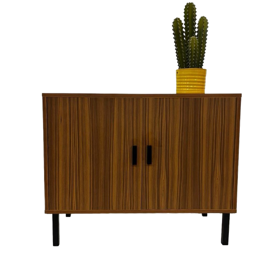 Vintage Kastje Compact Plak Fineer Jaren 70 Design 1