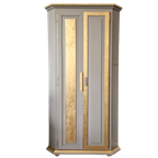 Unieke Handgeschilderde Hoekkast/ Kast In Taupe En Goud thumbnail 1