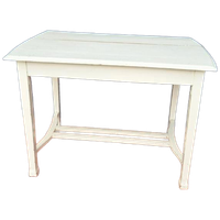 Brocante Vintage Landelijke Eikenhouten Witte Eettafel Tafel