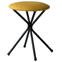 Vintage Kruk Geel Retro Krukje Jaren 50 Design Stool
