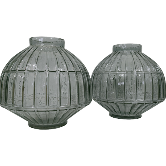 Clayre & Eef Design Glazen Bloempot Bloemenvaas (groen/blauw) 1