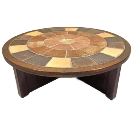 Vintage Deens Design Brutalist Salontafel, Tue Poulsen, Rond 1