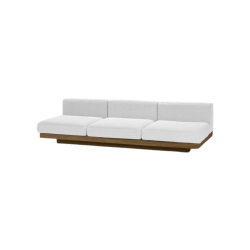 Bench 3-Zit Indoor Off-White Cognac