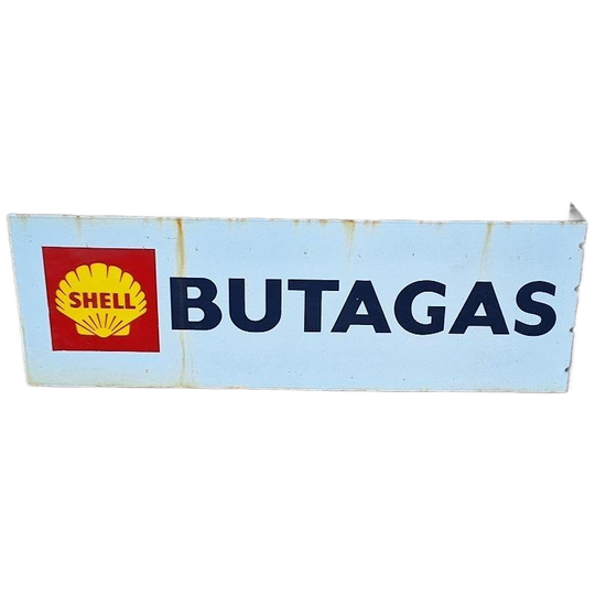 Dubbelzijdig Emaille Reclamebord Van Shell️⛽️ 1