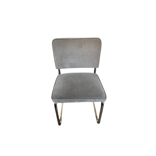 Set Van 4 Zuiver Ridge Rib Eetkamerstoelen (grijs Ribstof) 1