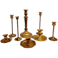 Collectie Vintage Messing Kandelaars Messing Kandelaar