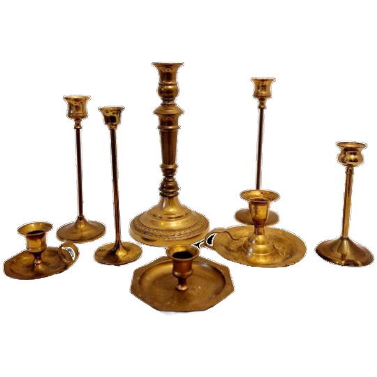 Collectie Vintage Messing Kandelaars Messing Kandelaar 1