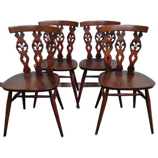 4x Ercol Designstoel Model 375 Jaren '60 1