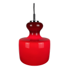 Cherry Red Glass Pendant Light By Peill And Putzler 1960 thumbnail 1