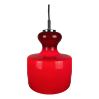 Cherry Red Glass Pendant Light By Peill And Putzler 1960