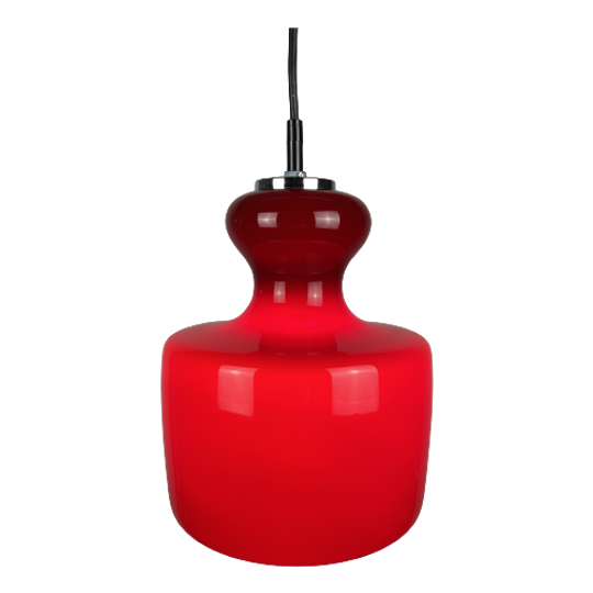 Cherry Red Glass Pendant Light By Peill And Putzler 1960 1