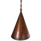 E.s. Horn Aalestrup Koperen Gehamerde Cone Lamp. Vintage thumbnail 1