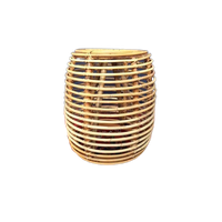 Vintage Rotan Kruk, Bijzettafeltje, Tafeltje Plantentafeltje