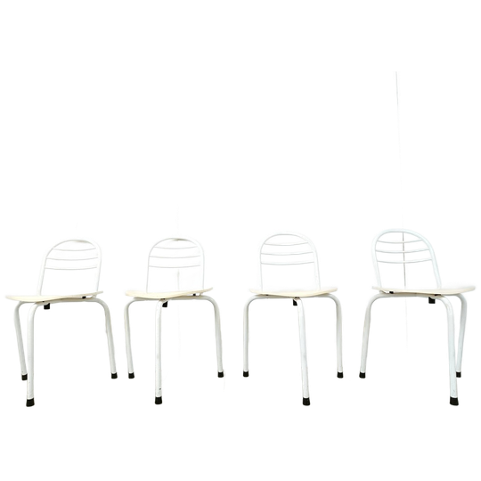 Postmodern Tripod Dining Chairs, 1980s 1
