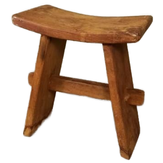 Vintage Japandi Stijl Houten Kruk 1