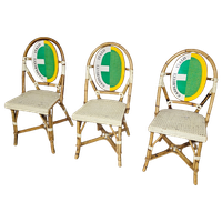 3 X Gasparucci Italo Ecc Antwerpen Tennis Chairs 1980s