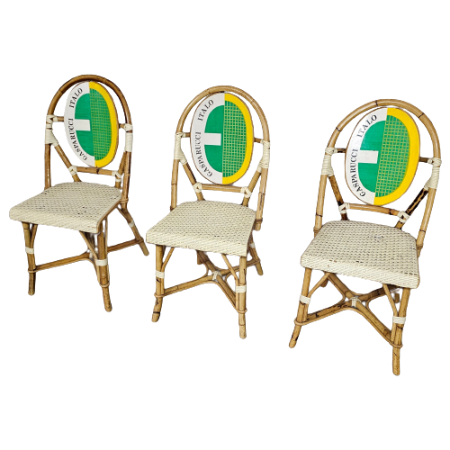 3 X Gasparucci Italo Ecc Antwerpen Tennis Chairs 1980S