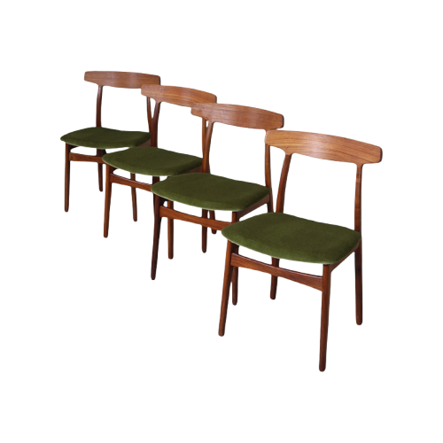 4X Vintage Deens Design Eetkamerstoelen - Henning Kjærnulf, Jaren '60 | 01274