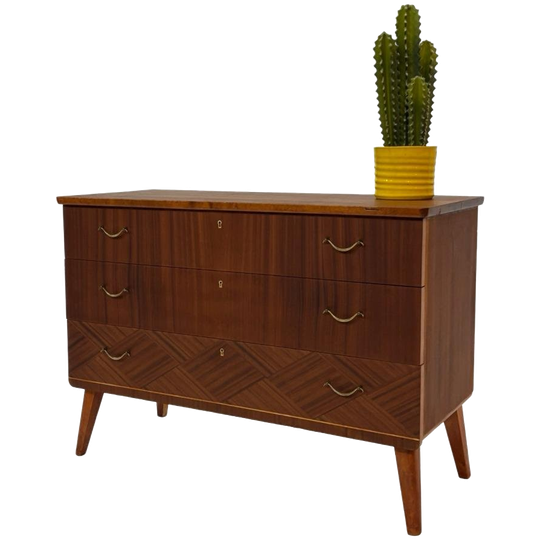 Vintage Ladekast Kastje Jaren 60 Teak Fineer Design 1