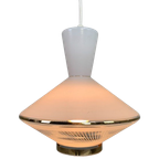 Hanglamp, Met Glazen Kap In Ufo Model, Jaren 50 thumbnail 1