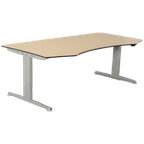 Aspa Bureau, Ahorn Blad, 180 X 80/90 Cm, Hoogte Instelbaar Onderstel D.M.V. Handslinger thumbnail 1
