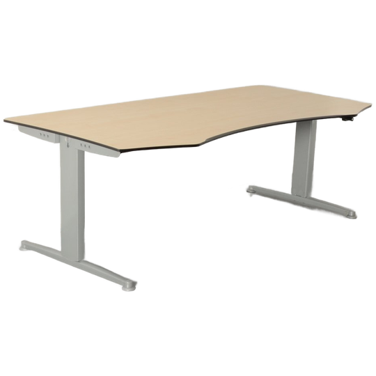 Aspa Bureau, Ahorn Blad, 180 X 80/90 Cm, Hoogte Instelbaar Onderstel D.m.v. Handslinger 1