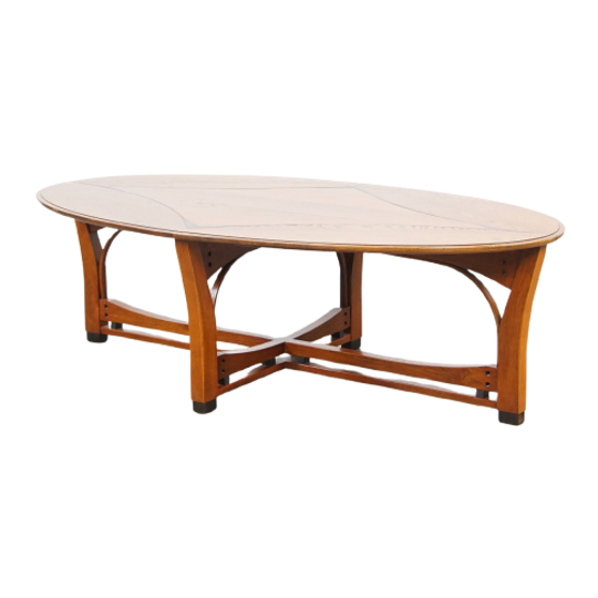Ovale Schuitema Salontafel Uit De Jugendstil/ Art Nouveau Design Serie Met Mooie Patronen 1