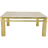 Vintage Messing Salontafel Rookglas
