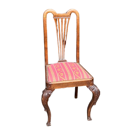 Set - 5 Chippendale Stijl Stoelen. Massief Eiken. 1