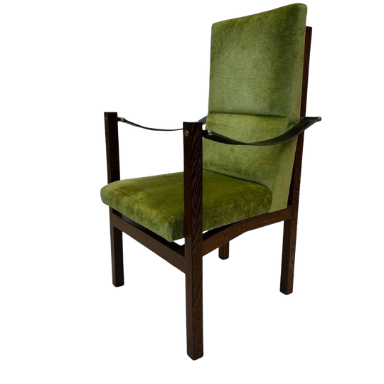 Vintage Fauteuil Massief Wenge Design Jaren 60 Leer Design 1