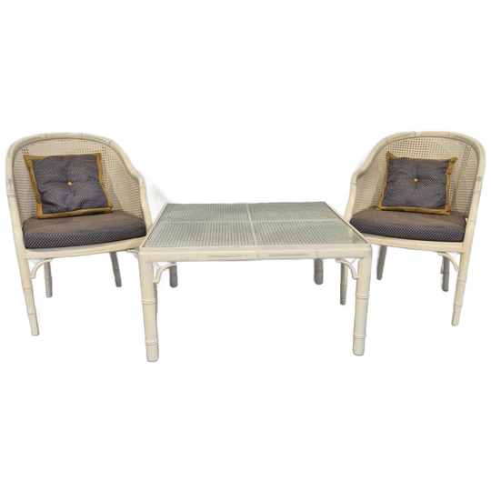 Regency Chippendale Stijl Bamboe Tafel En Stoelen 1