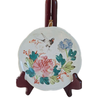 Vintage Sierbordje, Wandbordje, Aardewerk Bordje Met Vogel