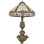 Grote Tiffany Lamp Met Zeshoekige Kap thumbnail 1